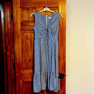 Shoshanna midi sundress with tie/cutout at bust